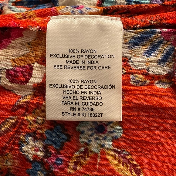 Patrons of Peace women’s Sleeveless High Low Peplum Floral Top Size Medium - Picture 6 of 10